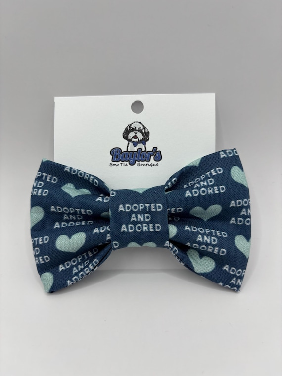 Adopted & Adored Dog Bow Tie - Baylor's Bow Ties Handmade to order