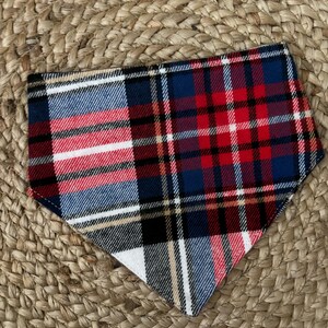 Plaid Flannel Snap-On Bandana, pet bandana, winter dog bandana, flannel pet bandana, snap on bandana, dog bandanas