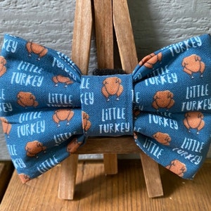 Little Turkey Dog Bow Tie: Thanksgiving Pet Bowtie Handmade to order bild 2