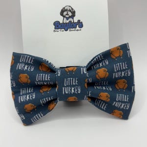 Little Turkey Dog Bow Tie: Thanksgiving Pet Bowtie Handmade to order bild 1