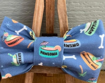 Summer doggy cocktails in bowl dog Bow Tie, novelty dog bow ties, cute dog bow ties, pet bow ties, summer dog bow tie, cocktail dog bow tie