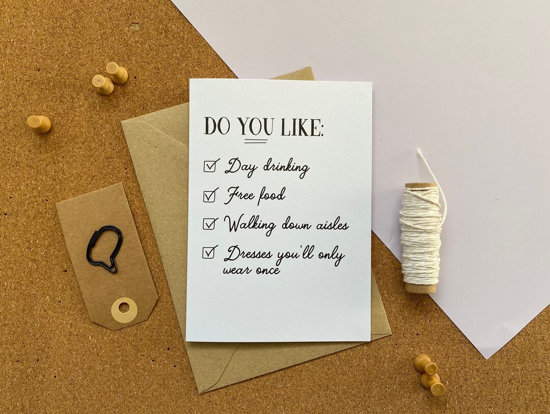 Funny Bridesmaid Proposal Card Will You Be My Bridesmaid Bridal Party