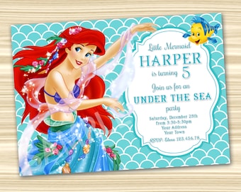 Little Mermaid Invitation Etsy