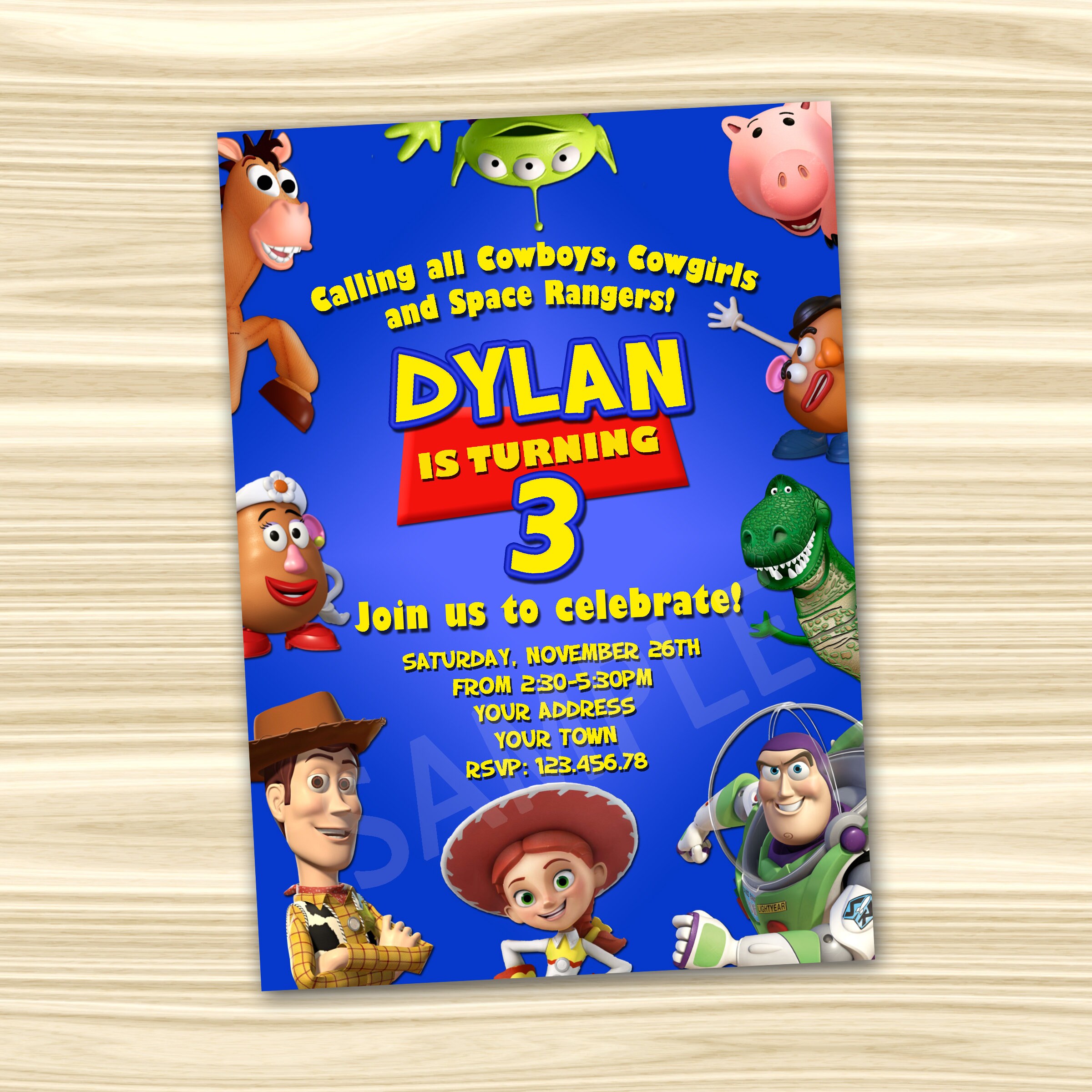 Toy Story Invitation. Toy Story Party Invitation. Diy Toy Etsy