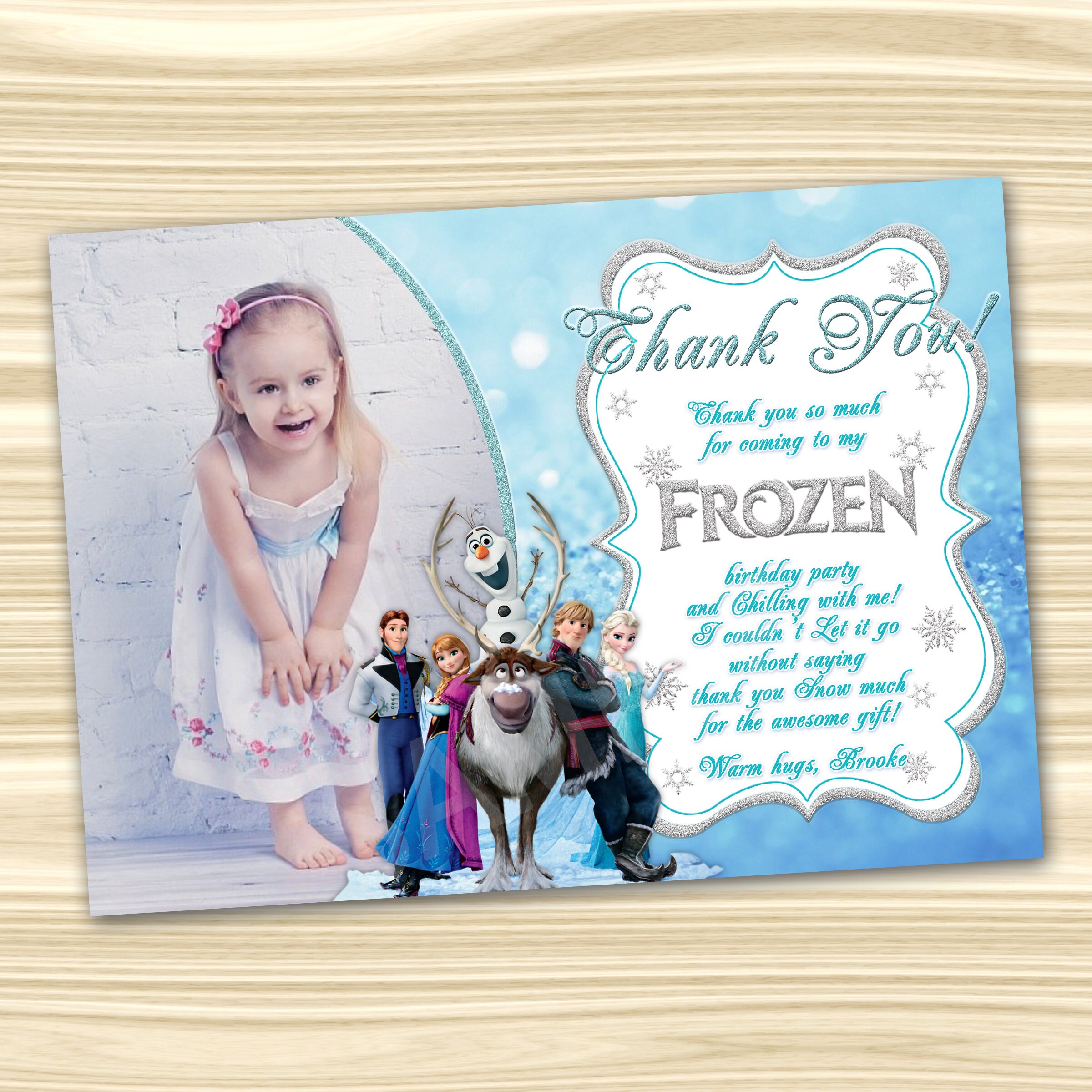 Frozen Thank You Card. Frozen Thanks. Frozen Printable. Diy Etsy