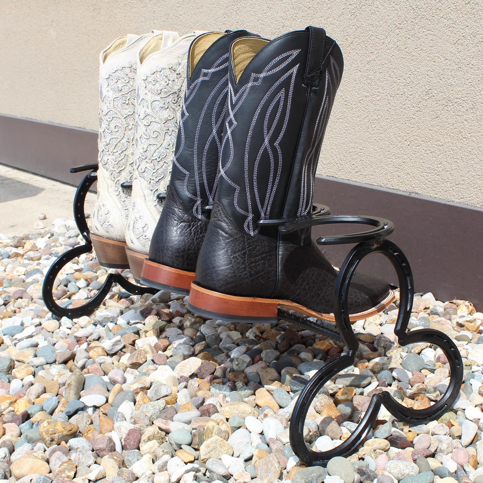 Painted Welded Metal Horse Shoe Boot Rack Black - Etsy