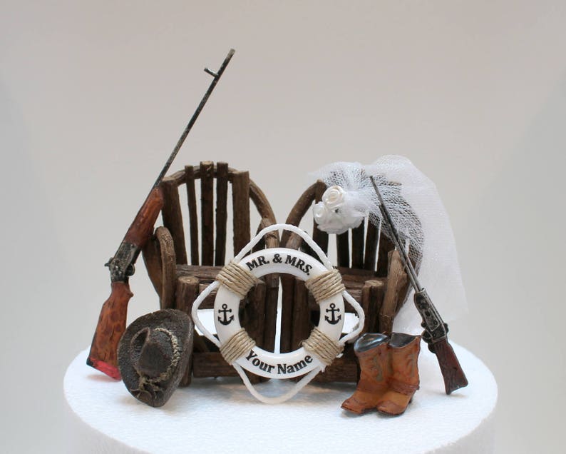 Country Wedding Cake Topper Hunting Shot Gun Wedding Etsy