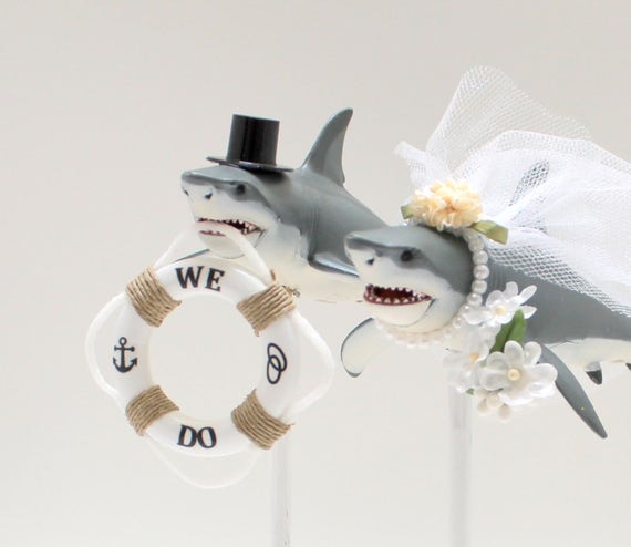 Great White Shark Wedding Cake Topper Beach Wedding Cake Etsy