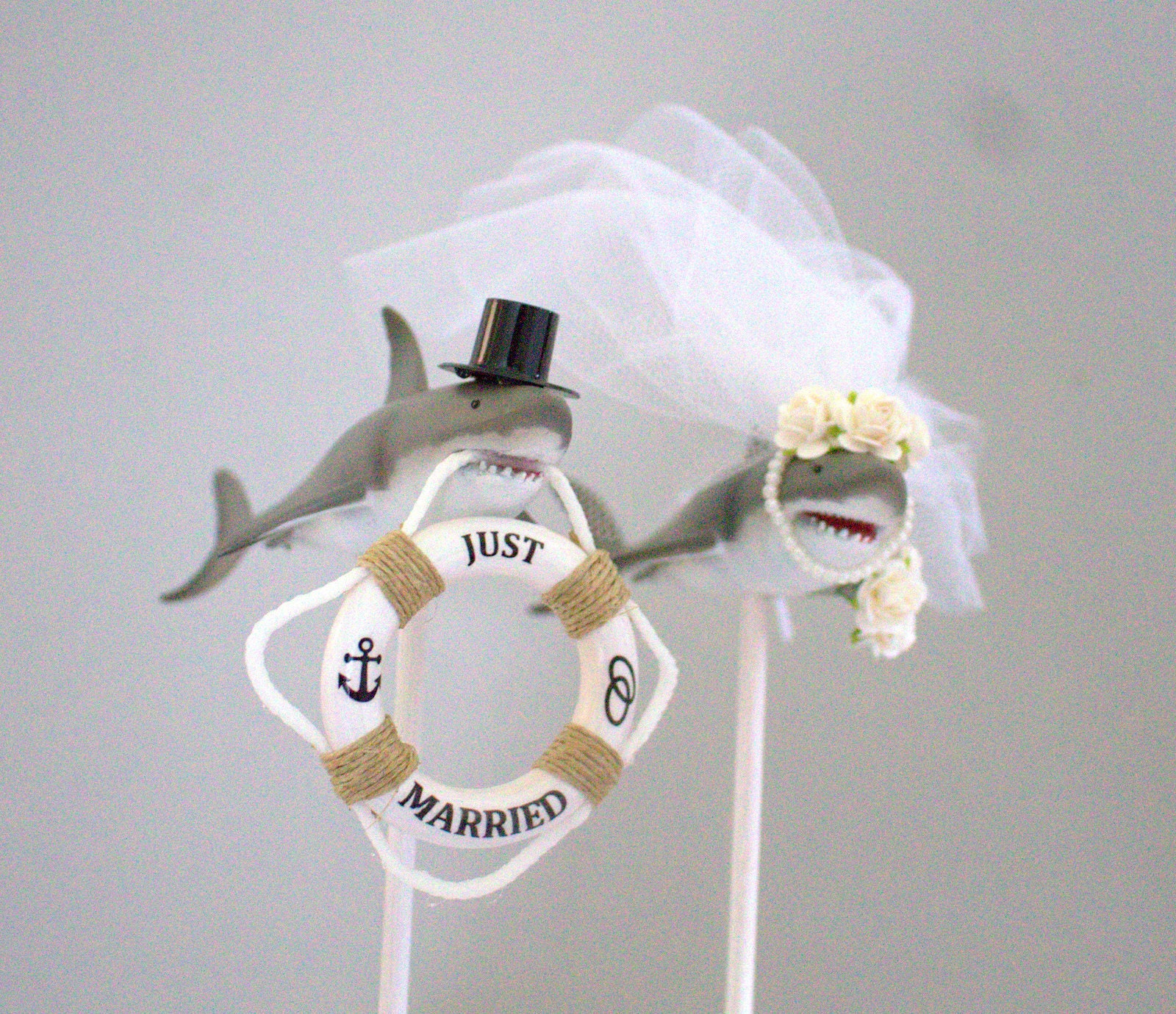 Shark Cake Topper Wedding Cake Topper Beach Wedding Decor