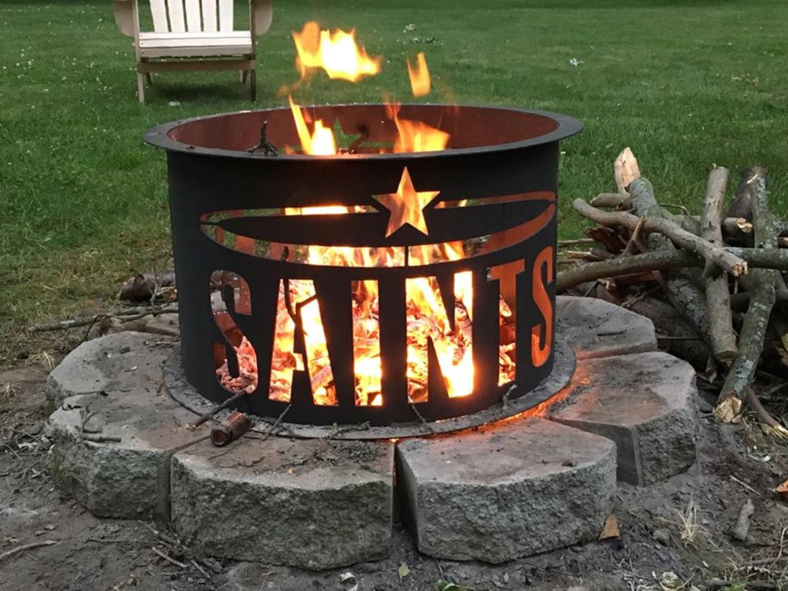 Fire Pit Fire Ring Metal Custom Outdoor Portable Etsy