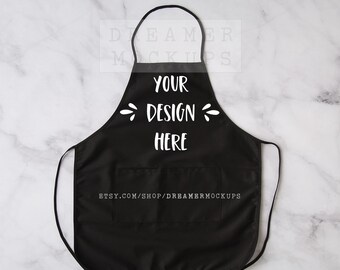 Apron Mockup, Apron Mock Up, Maqueta de masía, Mockup de apron en blanco, Mockup de cocina, Bupto de apron negro, foto de archivo con estilo apron, laicos planos