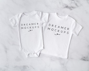 Sibling Mockup, Family Mock Up, Bella Canvas 3001 Mockup, Bella Canvas 100B Mockup, 3001 Mockup, Bodysuit Mock Up, Baby Mockup, White Mockup
