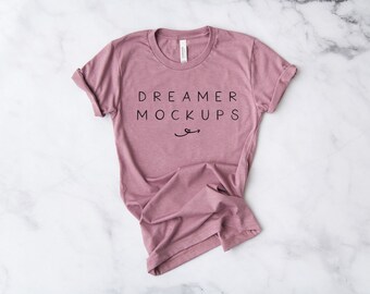 Bella Canvas 3001 Mockup, Bella Canvas Heather Orchid Mockup, Styled Stock, 3001 Mockup, Bella + Canvas Mockup, Fall Mockup, Shirt Mockup