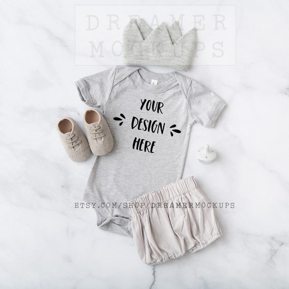 Bella Canvas 100b Mockup Gray Bodysuit Mockup Baby Mockup Etsy