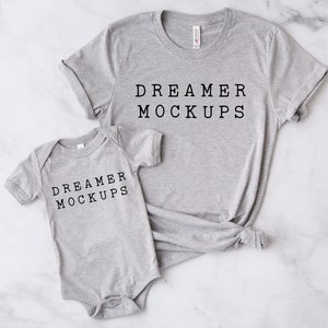 Mommy and Me Mockup, Family Mock Up, Bella Canvas 3001 Mockup, Bella Canvas 100B Mockup, 3001 Mockup, Bodysuit Mock Up, Baby Mockup