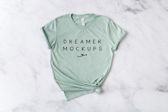 Bella Canvas Heather Dusty Blue Mockup Bella Canvas 3001 Etsy