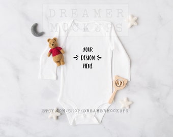 Carter's Mockup, Bodysuit Mockup, Baby Mockup, Baby Styled Stock, Baby Shirt Mockup, White Bodysuit Mockup, Long Sleeve Bodysuit Mockup