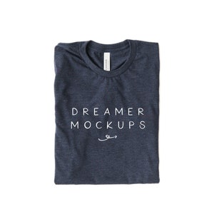 Bella Canvas 3001 Mockup, Bella Canvas Heather Navy Mockup, Styled Stock, 3001 Mockup, Bella + Canvas Mockup, 3001 Heather Navy Mockup