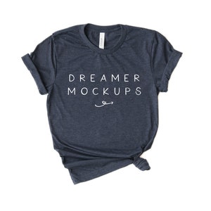 Bella Canvas 3001 Mockup, Bella Canvas Heather Navy Mockup, Styled Stock, 3001 Mockup, Bella + Canvas Mockup, 3001 Heather Navy Mockup