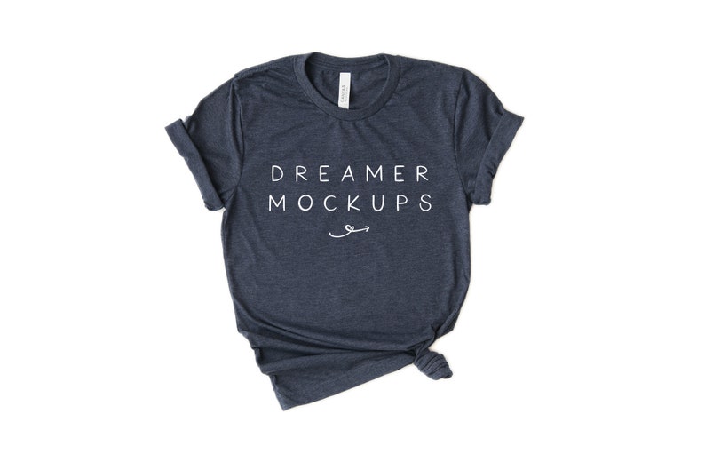 Download Bella Canvas 3001 Mockup Bella Canvas Heather Navy Mockup ...