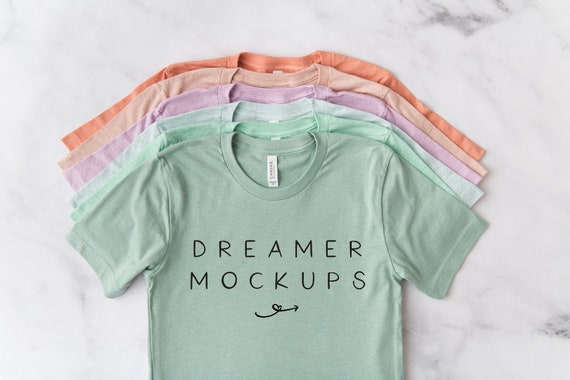Bella Canvas Heather Prism Colors Mockup Bella Canvas 3001 Etsy