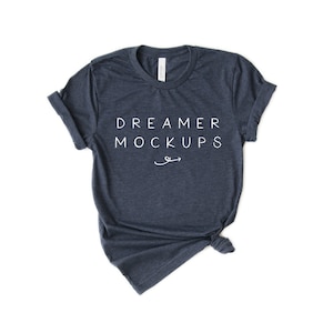 Bella Canvas 3001 Mockup, Bella Canvas Heather Navy Mockup, Styled Stock, 3001 Mockup, Bella + Canvas Mockup, 3001 Heather Navy Mockup