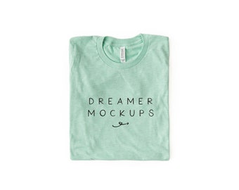 Bella Canvas Heather Prism Mint Mockup, Bella Canvas 3001 Mockup, 3001 Mock Up, Bella Canvas Mockup, Prism Mockup, Heather Mint Mockup