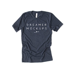 Bella Canvas 3001 Mockup, Bella Canvas Heather Navy Mockup, Styled Stock, 3001 Mockup, Bella + Canvas Mockup, 3001 Heather Navy Mockup