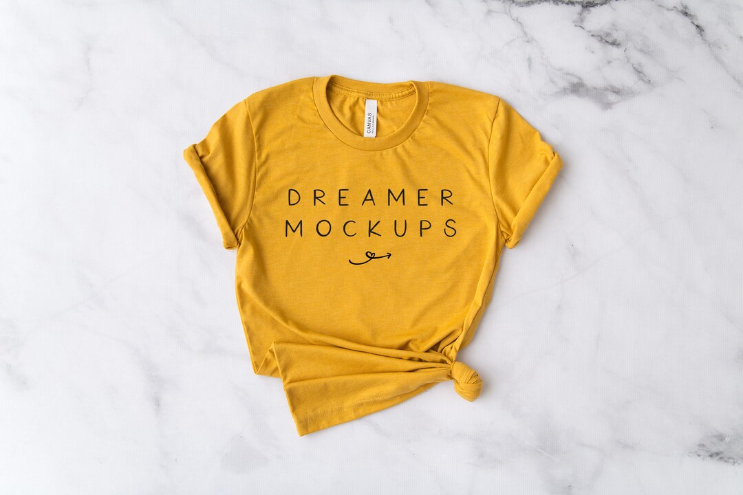 Bella Canvas Heather Mustard Mock Up, Bella Canvas 3001 Mockup, 3001 ...
