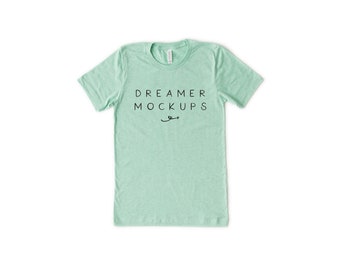Bella Canvas Heather Prism Mint Mockup, Bella Canvas 3001 Mockup, 3001 Mock Up, Bella Canvas Mockup, Prism Mockup, Heather Mint Mockup