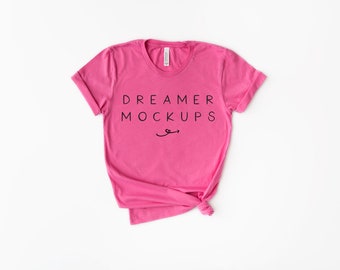 Bella Canvas 3001 Mockup, Bella Canvas Charity Pink Mockup, Styled Stock, 3001 Mockup, Bella + Canvas Mockup, Bella Canvas Charity Pink Mock