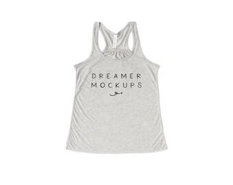 May include: A gray tank top with the text "DREAMER MOCKUPS" printed on the front.