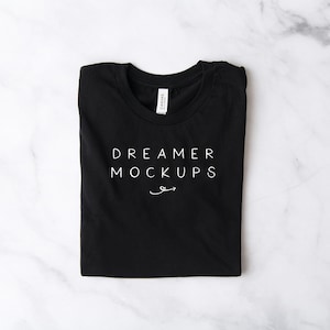 Bella Canvas Black Mock Up, Bella Canvas 3001 Mockup, 3001 Black Mock Up, Bella Canvas Mockup, Folded Shirt Mock Up, Unisex Mock Up