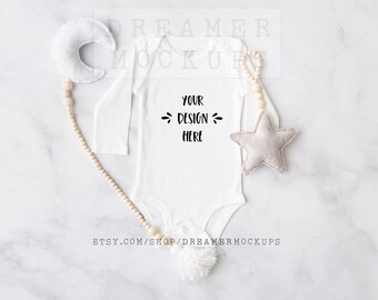 Carter's Mockup, Bodysuit Mockup, Baby Mockup, Baby Styled Stock, Baby Shirt Mockup, White Bodysuit Mockup, Long Sleeve Bodysuit Mockup