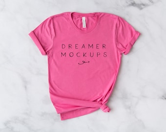 Bella Canvas 3001 Mockup, Bella Canvas Charity Pink Mockup, Styled Stock, 3001 Mockup, Bella + Canvas Mockup, Bella Canvas Charity Pink Mock