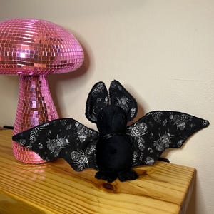 Bat Plushie | Bat Stuffed Animal | Handmade Stuffed Animal | Plushie | Bee | Bat | Custom Plush | Goth Bat | Black Plush
