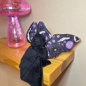 Bat Plushie | Bat Stuffed Animal | Handmade Stuffed Animal | Plushie | Bee | Bat | Custom Plush | Goth Bat | Black Plush | Tarot | Halloween