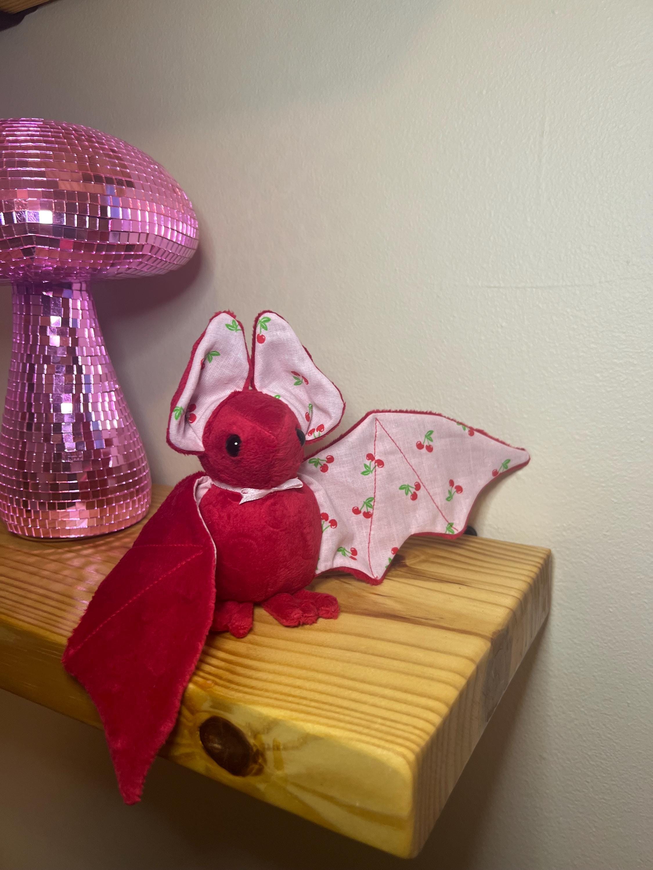 Cherry Bat Plushie: Handmade Stuffed Animal