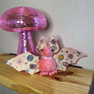 Rose Pink | Rose | Bat Plushie | Bat Stuffed Animal | Handmade Stuffed Animal | Plushie | Peace | Bat | Custom Plush | Cartoon Plush |