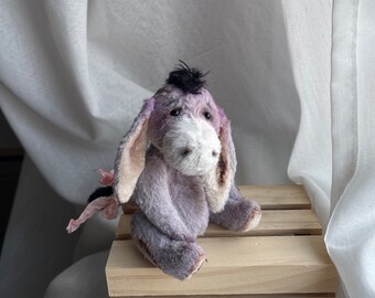 Eeyore teddy - handmade, artist teddy, collectible, art doll, donkey, mini Pooh collection