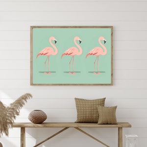 Flamingos Wall Art | Flamingo Home Decor | Flamingo Printable Art | Florida Wall Art | Caribbean Home Decor | Modern Wall Art | Beach Decor