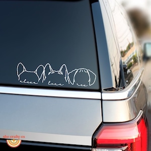 Dog Ear Car Decal, Custom Dog Sticker, Dog Vinyl Decal, Dog Mom Car Decal, Dog Name Decal, Dog Mom Sticker, Pet Ears Car Decal, Dog Memorial