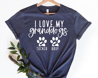 Personalized Dog Grandma Shirt: Custom Granddog Tee with Paw Prints