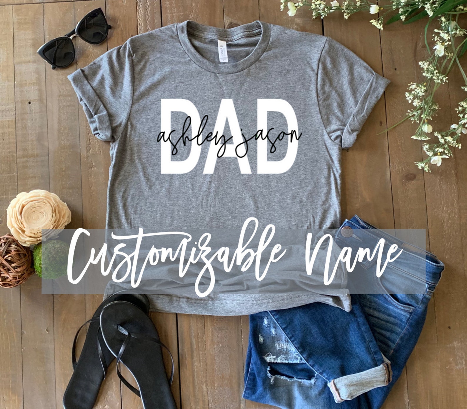 Dad Children Names Shirt New Dad Gift Father's Day Etsy