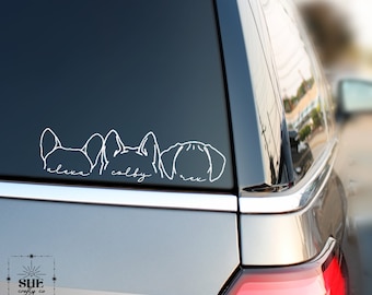 Dog Ear Car Decal, Custom Dog Sticker, Dog Vinyl Decal, Dog Mom Car Decal, Dog Name Decal, Dog Mom Sticker, Pet Ears Car Decal, Dog Memorial