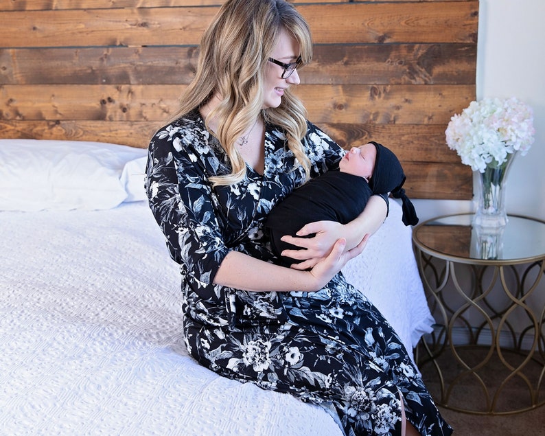 matching robe and newborn outfit
