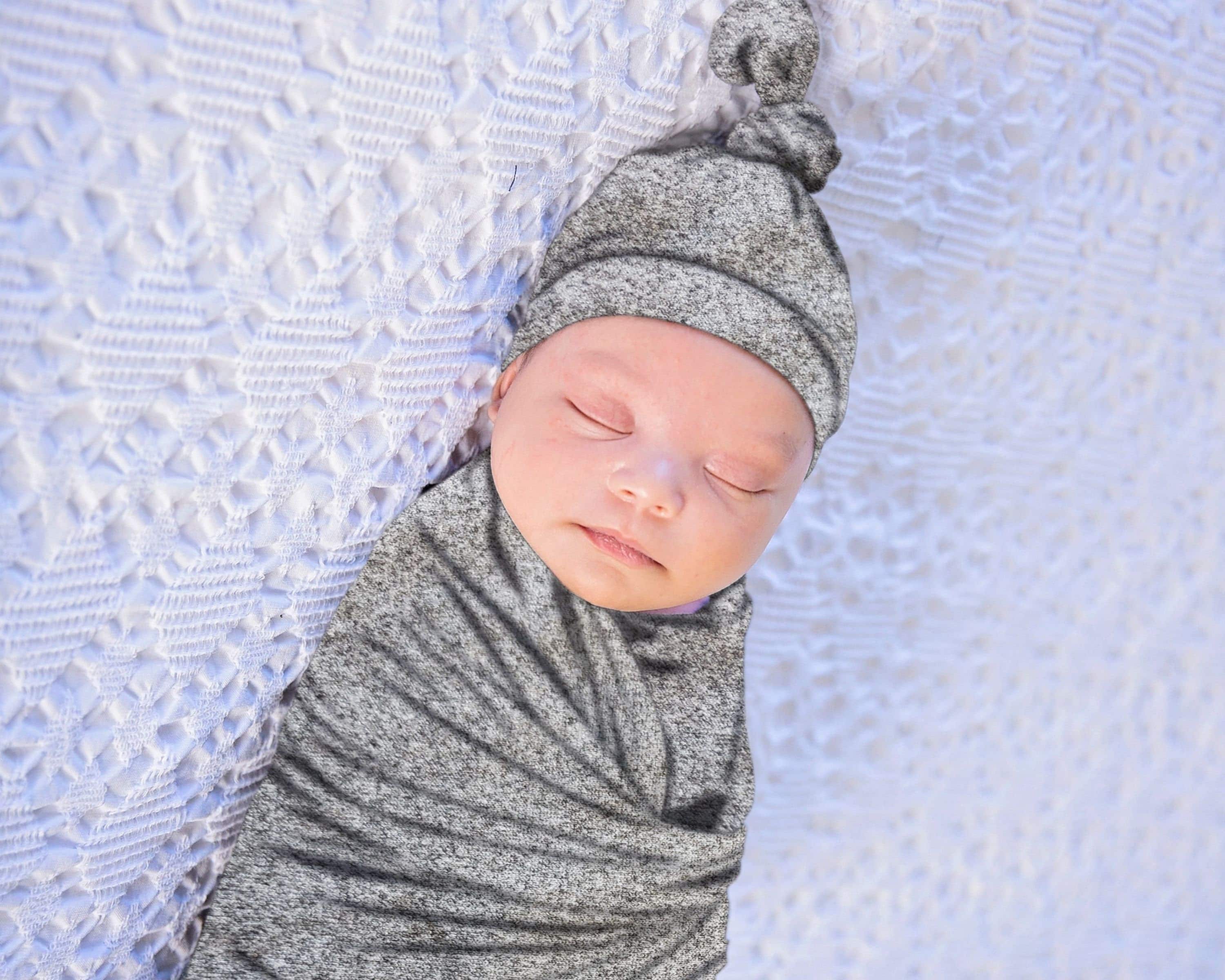 2 Piece Set Baby Boy Swaddle Blanket & Newborn Hat Set Grey/ Etsy