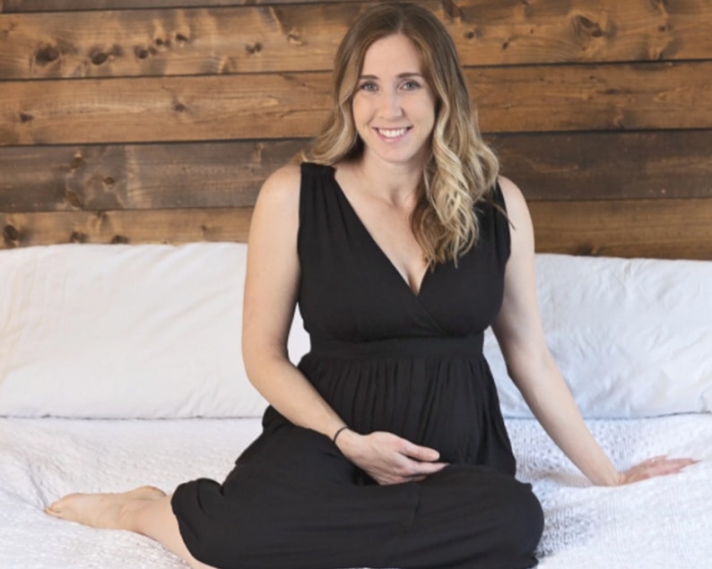 Black labor and delivery gown/ birthing gown/ hospital gown/ Etsy