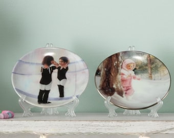 Two Vintage Donald Zolan "Little Ballerina" and "Snowy Adventures" Miniature Collector Plates - Pemberton & Oakes