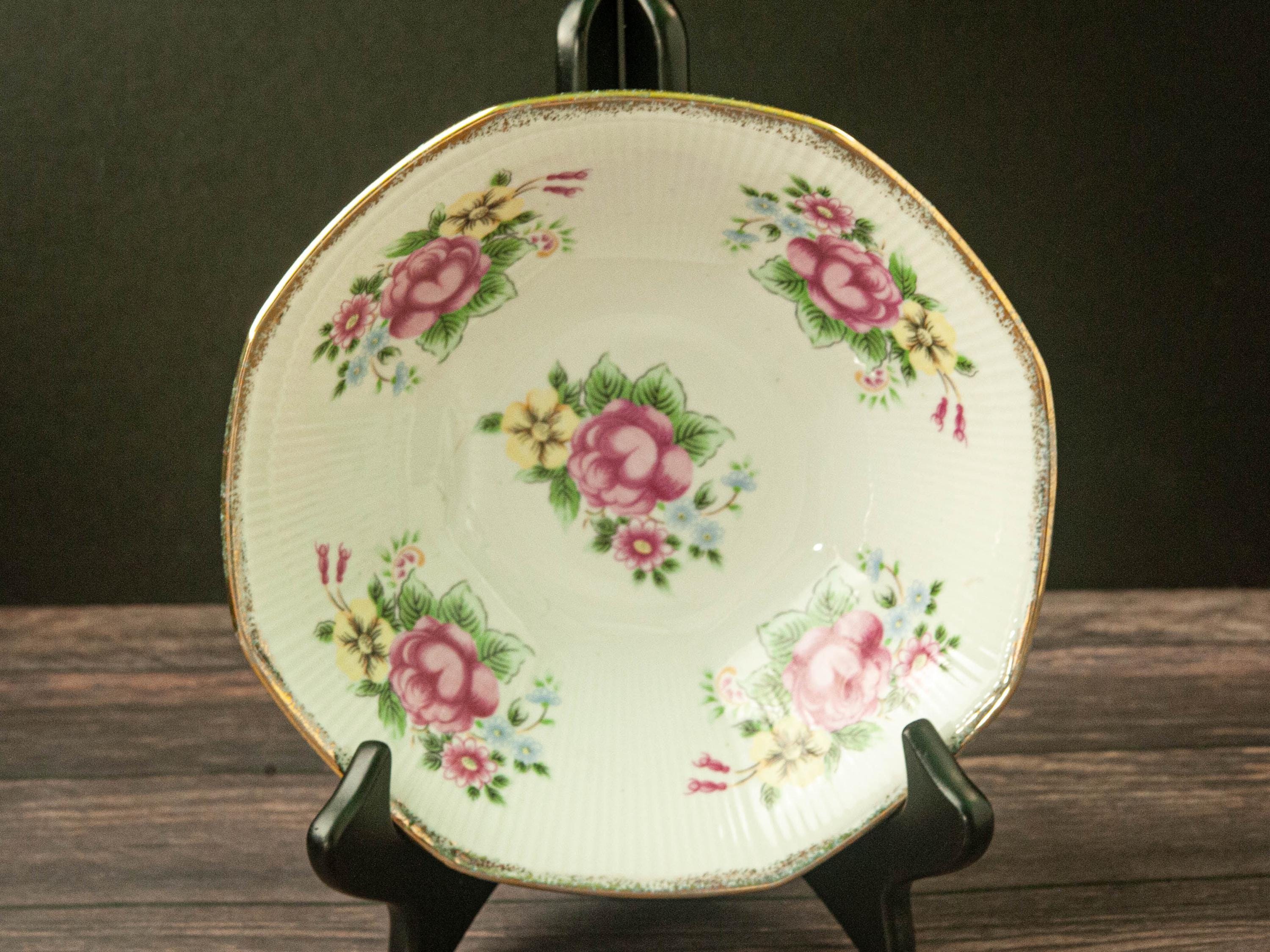 八角形 花柄 ボウル ヴィンテージ ボーンチャイナ 八角形花柄ボウル - Etsy 日本